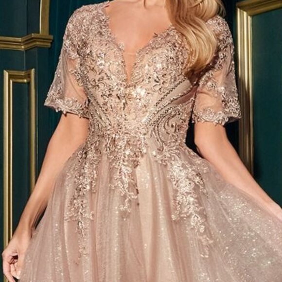 New short sleeve formal dress. Bridesmaid mother of the bride/groom wedding - Picture 2 of 5